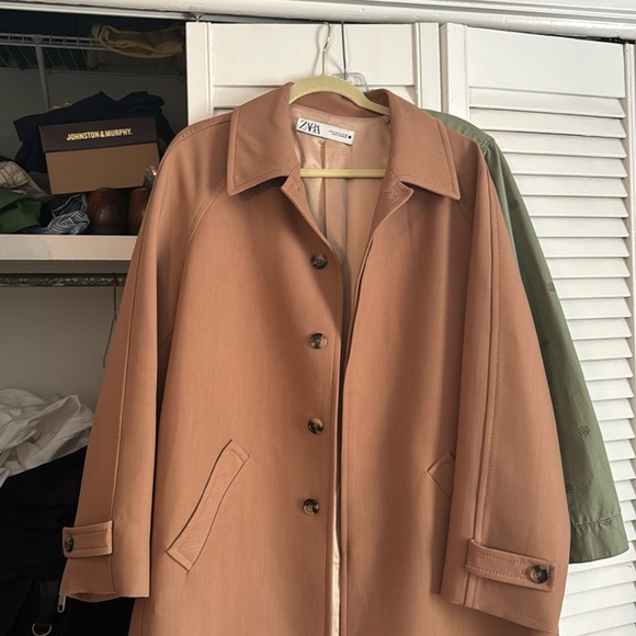 Zara long coat xtra large worn once tan color fully lined. - Picture 1 of 9